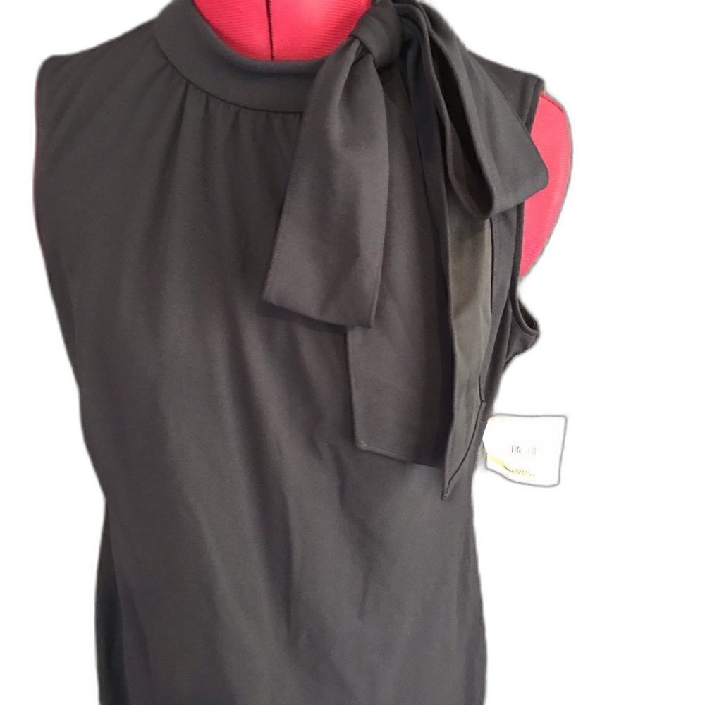 NWT Anne Klein Dress Women’s Size 4 Navy Blue Sleeveless Bow Accent - Picture 7 of 8